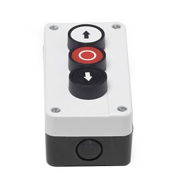 3 Way Industrial Roller Shutter Push Button Station - Up / Stop / Down Arrows 3 Way Industrial Roller Shutter Push Button Station - Up / Stop / Down Arrows