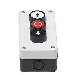 3 Way Industrial Roller Shutter Push Button Station - Up / Stop / Down Arrows